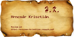 Hrncsár Krisztián névjegykártya